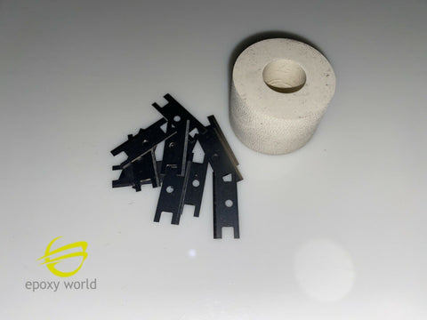 Renew Kit for the CDA-08 or CDA-16 Chopper Guns, 12 Blades & Anvil Roller