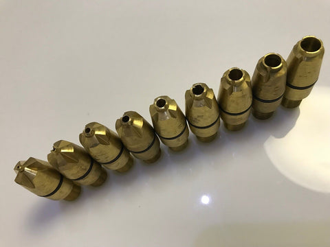 Brass Spray Nozzles for ES-100 & -200 Gelcoat Spray Guns, Sizes 1/32" to 9/32"